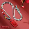Colar de Cinábrio Vermelho Imperial de Alto Teor no Atacado com Mantra Taoísta de Nove Caracteres para Mulheres