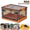 Caja de almacenamiento plegable de plástico para el hogar, caja de almacenamiento grande para ropa y juguetes, caja de almacenamiento plegable apilable con rodillo