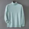 Camiseta básica 100% cachemira pura, suéter de punto pullover holgado de cuello alto nuevo para hombre otoño/invierno 26, suéter pullover cálido