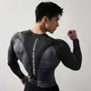Camiseta de Manga Longa Elástica de Secagem Rápida para Comércio Exterior Masculina Tendência Primavera & Outono Esportes Corrida Basquete Treinamento Fitness Top Justo