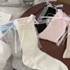 Nuevos Calcetines Finos de Punto Hueco Estilo Coreano Ins Estilo Ballet con Lazo de Cinta para Mujer, Calcetines de Algodón, Calcetines Holgados para Niña
