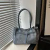 Estilo Coreano Viagem ao Trabalho 2026 Grande Capacidade Nova Textura Viagem ao Trabalho Camurça Fosca Veludo Retrô Bolsa de Ombro Única Baguete Bolsa de Axila