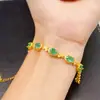 Pulsera Transfronteriza de Esmeralda Natural para Mujer, Accesorio de Nicho de Alta Gama, Plata 925, 5*7mm, Joyería de Lujo, Venta Directa de Fábrica
