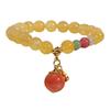 Pulsera Pequeña de Melocotón de Cobre para Mujer Pulsera de Citrino Imitación para Mujer Diseño de Nicho Ins Estilo Chino Nuevo Simple