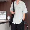 Camisa de manga curta 2025 Novo estilo de porto Seda gelada Trabalho Multi-bolso Camisa de manga curta Masculina e feminina Jaqueta plus size da moda Camisa masculina