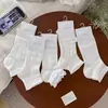 Meias de Primavera e Verão para Mulheres, Meias Curtas Finas com Laço de Seda Vazado, Meias Brancas Respiráveis Estilo Japonês, Meias de Estudante