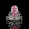 Anillo Joyería Moderno Gota de Agua Forma de Pera Corona Anillo Abierto Piedra Preciosa Colorida Lujo Ligero Al por Mayor Moda Estilo Femenino