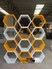 Estante de Almacenamiento Creativo de Rejilla Hexagonal Panal Hueco Almacenamiento en Pared Estantería Colgante de Pared para Sala de Estar Dormitorio Estante Simple