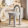 Taburete de Maquillaje Estilo Crema Lujo Ligero Tocador de Gama Alta Silla con Respaldo para Tocador de Niña Silla de Tocador para Maquillaje