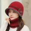 Moda de Invierno para Personas Mayores Gorro de Lana Tejido Cálido Engrosado para Abuela y Mamá