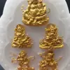 Adornos de Cinco Budas de Resina Manualidades de Adoración para el Hogar y la Oficina Decoraciones de Estatua de Buda Dorada