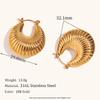 Venta caliente transfronteriza europea y americana Pendientes huecos de piel de oveja acero inoxidable chapado en oro de 18 quilates Moda Pendientes de lujo ligero joyería para mujer