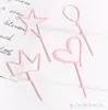 Una variedad de tarjetas de acrílico gruesas para pastel decoración de mesa de postres hermosa simple inglés feliz cumpleaños amor enchufe