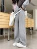 Pantalones de Chándal Estilo Coreano Perezoso Adelgazantes para Mujer en Otoño e Invierno, Versión Estrecha, Versátiles de Aspecto Adelgazante, de Cintura Alta, Cubren la Piel, Pantalones Deportivos, Pantalones Casuales con Caída