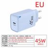 Carregador de celular novo e transfronteiriço PD45W Tipo-C carregador único Cabeça de carregamento rápido QC5.0 Europeu/Americano/Britânico
