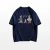 Camiseta Cinza de Manga Curta Algodão Puro Estilo Americano Oversized Solta Chic de Hong Kong para Mulheres, Top Preguiçoso Chic de Verão para Figuras Baixas
