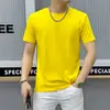 Camiseta de Manga Curta Lisa Preta e Branca Nova de Verão 2026 para Homens, Corte Slim, Respirável, Gola Redonda, Casual, Versátil, Manga Meia Mão