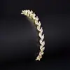 Pulsera Creativa de Flor con Forma de Hoja para Mujer, Elegante de Nicho, Lujo Accesible, Joyería de Mano Llena de Circonita, Nueva para el Inicio de la Temporada Escolar S8482