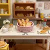 Cesta de Pão de Renda Simulada Bandeja de Resina Cena de Micro Paisagem Decoração de Casa de Bonecas Ímã de Geladeira DIY Materiais
