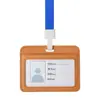 Porta Credencial de Trabajo de Piel de Vaca de Primera Capa con Cordón, Insignia de Empleado de Trabajo Vintage, Insignia de Control de Acceso, Venta al por Mayor de Fábrica