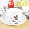 Suministros para Hoteles y Restaurantes Vajilla Cerámica Juego de Cuatro Piezas, Plato de Restaurante con Diseño Floral Espesor, Juego de Tazas, Vajilla y Platos para el Hogar