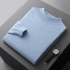Roupas de primeira linha suéter de gola alta de lã pura masculino outono e inverno nova malha blusa de base cor sólida suéter solto vestuário masculino