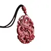 Colgante de dragón de cinabrio de mineral crudo natural para hombre, colgante de año de nacimiento del zodíaco, dragón de doble cara tallado en arena de oro púrpura