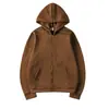 Comercio Exterior Europeo y Americano Unisex Suéter con Capucha Cardigan Color Sólido Holgado Ropa Deportiva Top Otoño e Invierno Camisa con Cremallera