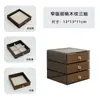 [Artículo Más Vendido en Stock] Caja de Joyería con Veta de Madera de Durazno, Caja de Joyería Multicapa, Caja de Almacenamiento para Anillos, Pendientes y Collares