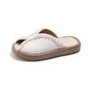 Sandálias de Moda para Meninas para Uso Externo 2026 Novo Estilo de Verão Chinelos Peep-Toe Inspirados em Chanel Sapatos de Princesa com Solado Macio