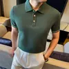 Comercio Exterior Transfronterizo Nuevo Estilo de Verano para Hombre, Camisa Polo Fresca de Manga Corta, Top Casual de Negocios con Cuello, Camiseta de Algodón Transpirable