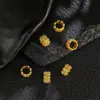 Prata 925 Banhada a Ouro 24K, Cravejada com Diamantes, Espaçador de Lingote para Pulseira Trançada DIY, Colar, Acessórios de Joias de Prata Versáteis e da Moda