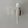 Bomba de Polvo Plateado Brillante Electroplateado de 24 Dientes, Cabezal de Bomba de Prensa para Loción con Tapa Transparente, Cabezal de Spray para Tónico, Cabezal de Spray para Perfume, Venta al por Mayor