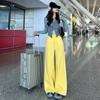 Jeans Largo de Cintura Alta para Mulheres Primavera/Verão 2025, Calça Jeans que Emagrece e Alonga a Figura, Estilo Primavera Petite, Estilo para o Trabalho
