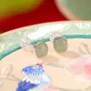 Brincos de Prata Esterlina S925 Yuebao Jewelry Quadrados Simples com Pedras de Açúcar e Jade Cristal para Mulheres Novo Estilo Chinês Versátil para o Dia a Dia Brinco Mais Vendido