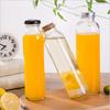 Botella de Té Cold Brew de 350 ml con Logo al por Mayor Corcho Té Cold Brew Hielo Té de Naranja Bebida Botella de Vidrio Botella de Té de Flores en Stock