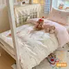 Funda de edredón para dormitorio universitario, algodón completo, juego de tres piezas, nuevo 2026, sábana individual de algodón puro, sábana bajera, funda de edredón, ropa de cama