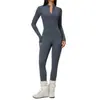 Mono de Otoño e Invierno Zechuang Ajustado Forrado de Polar Mono de Yoga Mono Cálido para Exteriores Traje de Fitness para Correr 8445