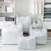 Bolsa de Plástico Transparente Blanca Grande, Engrosada y Ampliada, Bolsa Tipo Chaleco Tote para Empaque de Regalos, Bolsa de Almacenamiento de Ropa