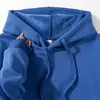 Sudadera con capucha gruesa y suave color azul Klein 600g, forro polar, para hombre, Otoño/Invierno, holgada, cachemir de zorro plateado