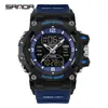 Reloj Sanda Pantalla Dual Juvenil Multifuncional Luminoso Tres Zonas Horarias Pulsera Deportiva Resistente al Agua Cronómetro Segmentado Reloj Electrónico