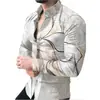 Comercio Exterior Europeo y Americano Camisa Estampada 3D para Hombre Primavera y Otoño Nuevo Estilo Casual de Moda Camisa de Manga Larga para Hombre Talla Grande Camisa Venta al por Mayor