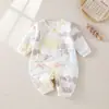 Mameluco para bebé para otoño e invierno, mameluco sin costuras de manga larga, conjunto cálido acolchado de mariposa para recién nacido, ropa para recién nacido