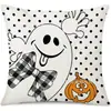 Funda de Almohada Halloween Calabaza Divertida Transfronteriza Amazon Estampado de Lino Funda Decorativa para Cojín de Sofá del Hogar
