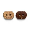 Botões irregulares hexagonais de coco com dois furos, botões vintage de casca de coco natural, acessórios artesanais DIY para tecido e tricô, em estoque