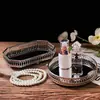 Luz de Sala de Estar Moderna Estilo Americano Bandeja Espelhada Luxo Leve Armazenamento de Entrada de Metal Decoração de Mesa Simples Criativa Ornamento
