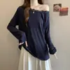 Talla Extra Verano Nuevo Estilo Azul Marino Delgada Encaje Camiseta Protección Solar Cubre-Traje, Corte Holgado, Favorecedora para Figuras Ligeramente Robustas