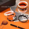 Pulsera de Silicona de Baloncesto con Tema de Balón para Hombre y Mujer Transfronteriza Pulsera Deportiva Pulsera de Goma de Baloncesto Inspiradora