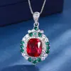 Nuevo retro europeo y americano cobre dorado chapado simulación Esmeralda rojo corindón cuadrado grueso vintage traje piedra principal femenina 10*12