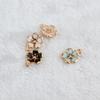 Acessórios de joalheria coreana DIY K ouro liga gota de óleo pingente pequeno acessórios para pingente de pulseira broca de ponto flor de pêssego